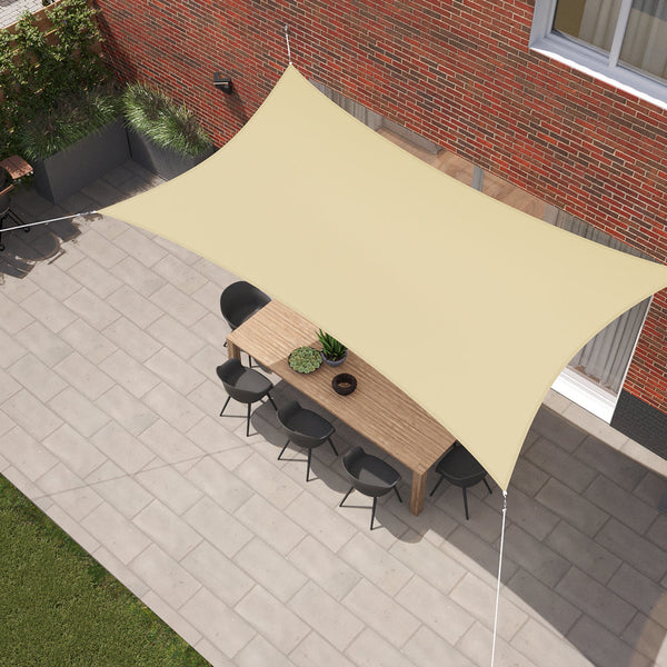 Kopu® Schaduwdoek Rechthoek 2x4 m Waterdicht - Zonnedoek - Creme