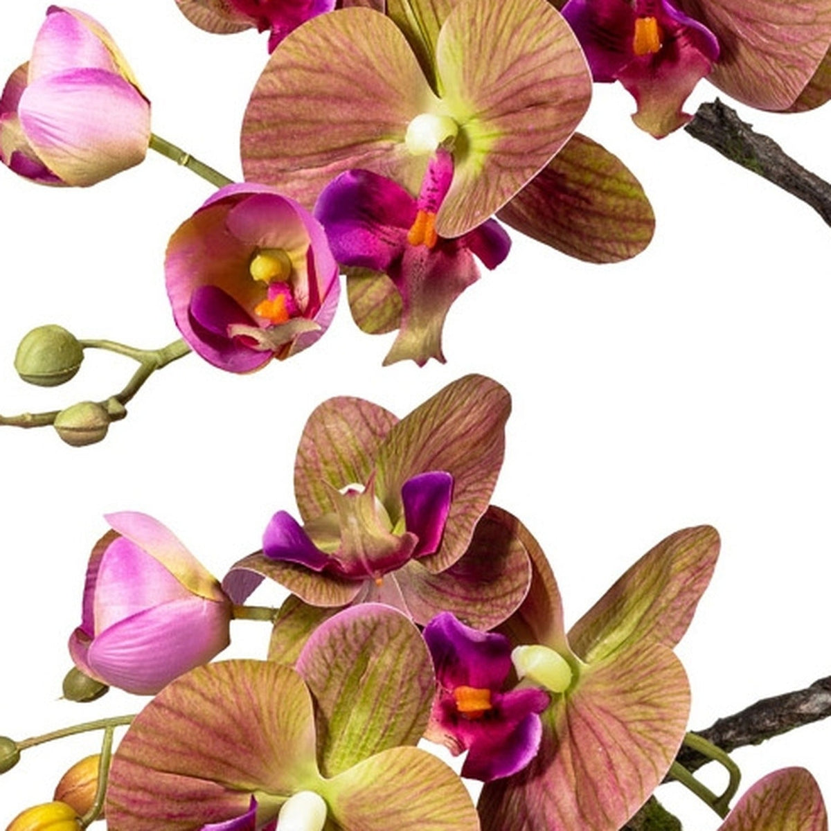 Kopu® Kunstbloem Orchidee 70 cm Paars in bruine Vaas - Phalenopsis