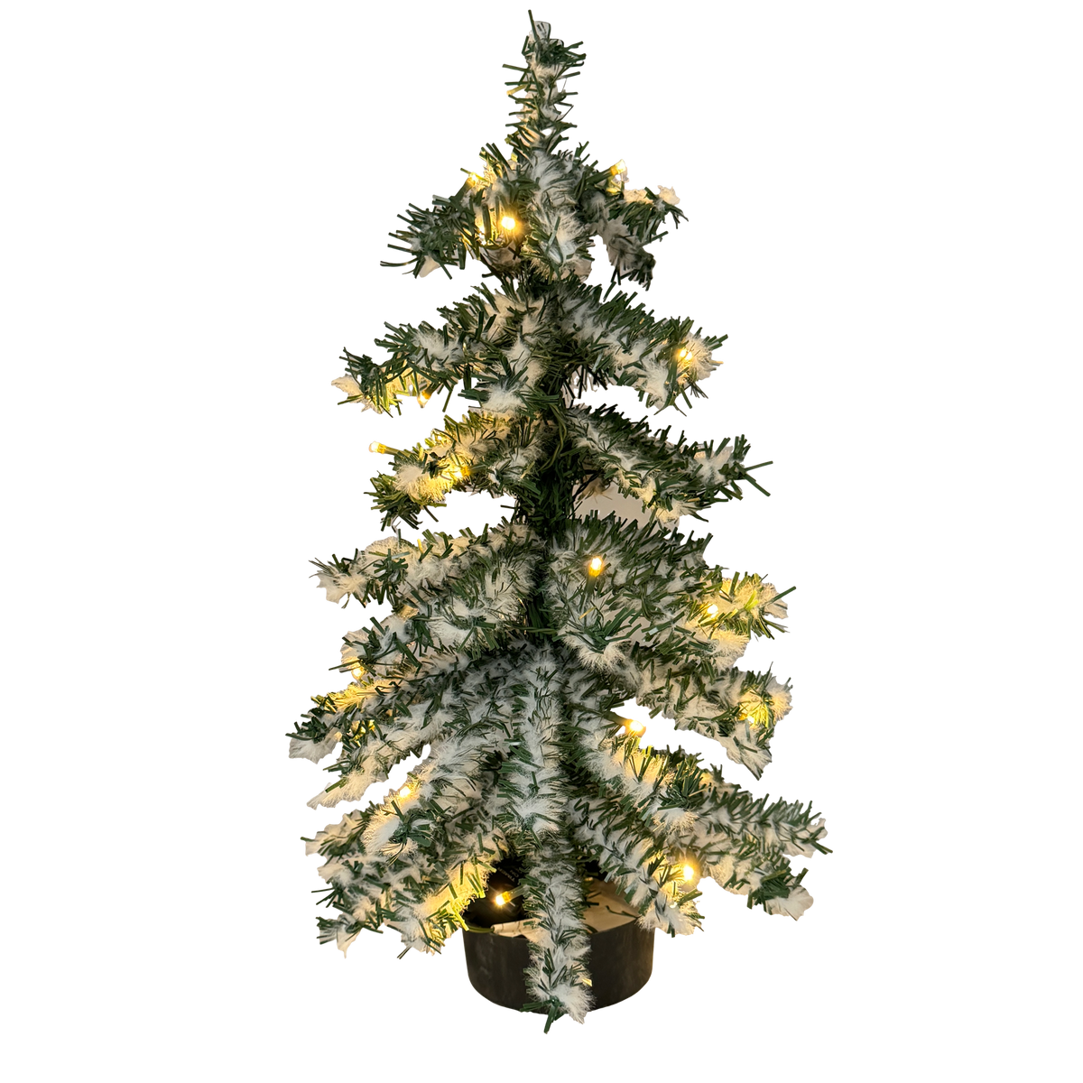 Excellent Trees® Valbo Mini Kerstboom 50 cm met batterij verlichting en Sneeuw - Kunstkerstboom met 72 Lampjes
