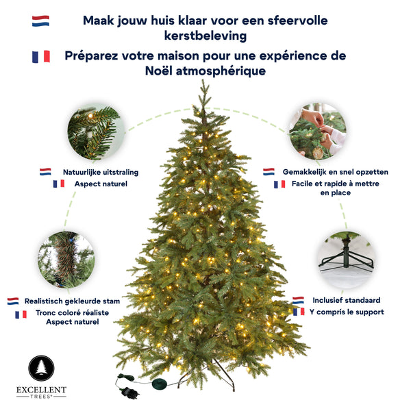Excellent Trees® LED Ulvik 180 cm - Premium Kerstboom met 340 lampjes - ⌀100cm - 180cm