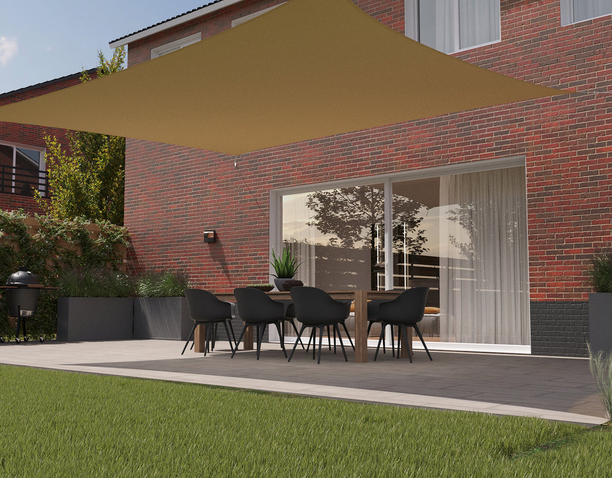 Kopu® Schaduwdoek Rechthoek 4x5 m Waterdicht - Zonnedoek - Zand