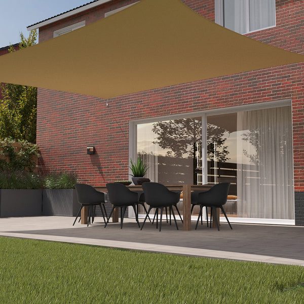 Kopu® Schaduwdoek Rechthoek 4x5 m Waterdicht - Zonnedoek - Zand
