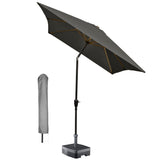 Kopu® rechthoekige parasol Bilbao 150x250 cm met hoes - Antraciet