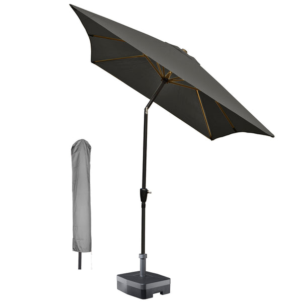 Kopu® rechthoekige parasol Bilbao 150x250 cm met hoes - Antraciet