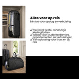 Kledinghoes met Hanger – Opvouwbare Kleding Organizer – Kleding Opbergzak met Rits & Venster – Kleding Transporthoes – Geschikt voor Verhuizen & Reizen – 127 x 60 x 25 cm – Zwart