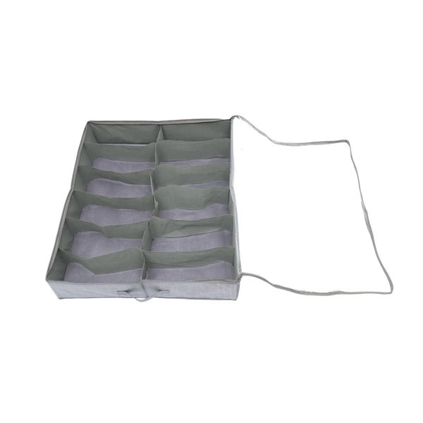 Schoenen Opbergtas Onderbed - 2 stuks - Grijs - 16 paar Schoenen - Schoenen Organizer