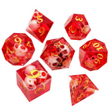 7 delige Resin Dice Set “Crimson Skulls