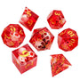 7 delige Resin Dice Set “Crimson Skulls"
