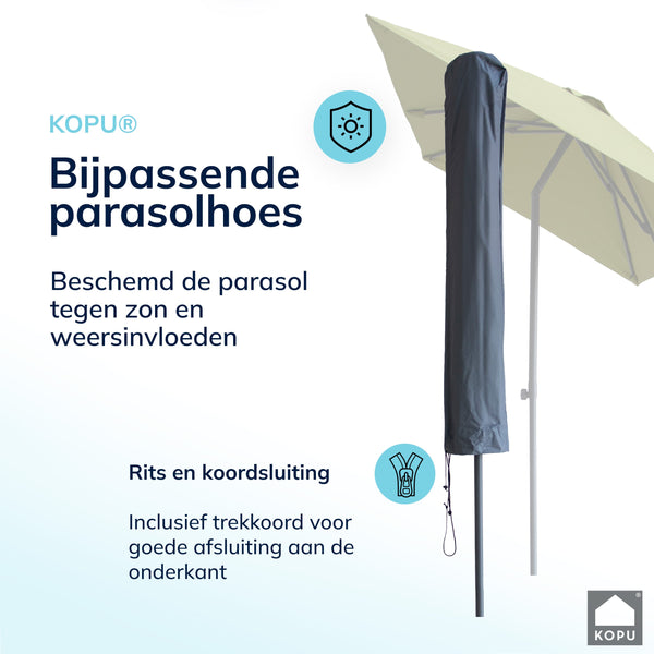 Kopu® Leon Parasol Hoogteverstelbaar 150x250cm met Hoes - Olijfgroen