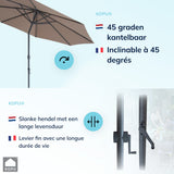 Kopu® Valencia Parasol Rond 300 cm met Beschermhoes en Voet - Taupe