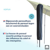 Kopu® Sevilla Parasol Rechthoek 200x300 cm met Hoes - Balkonparasol Olijfgroen
