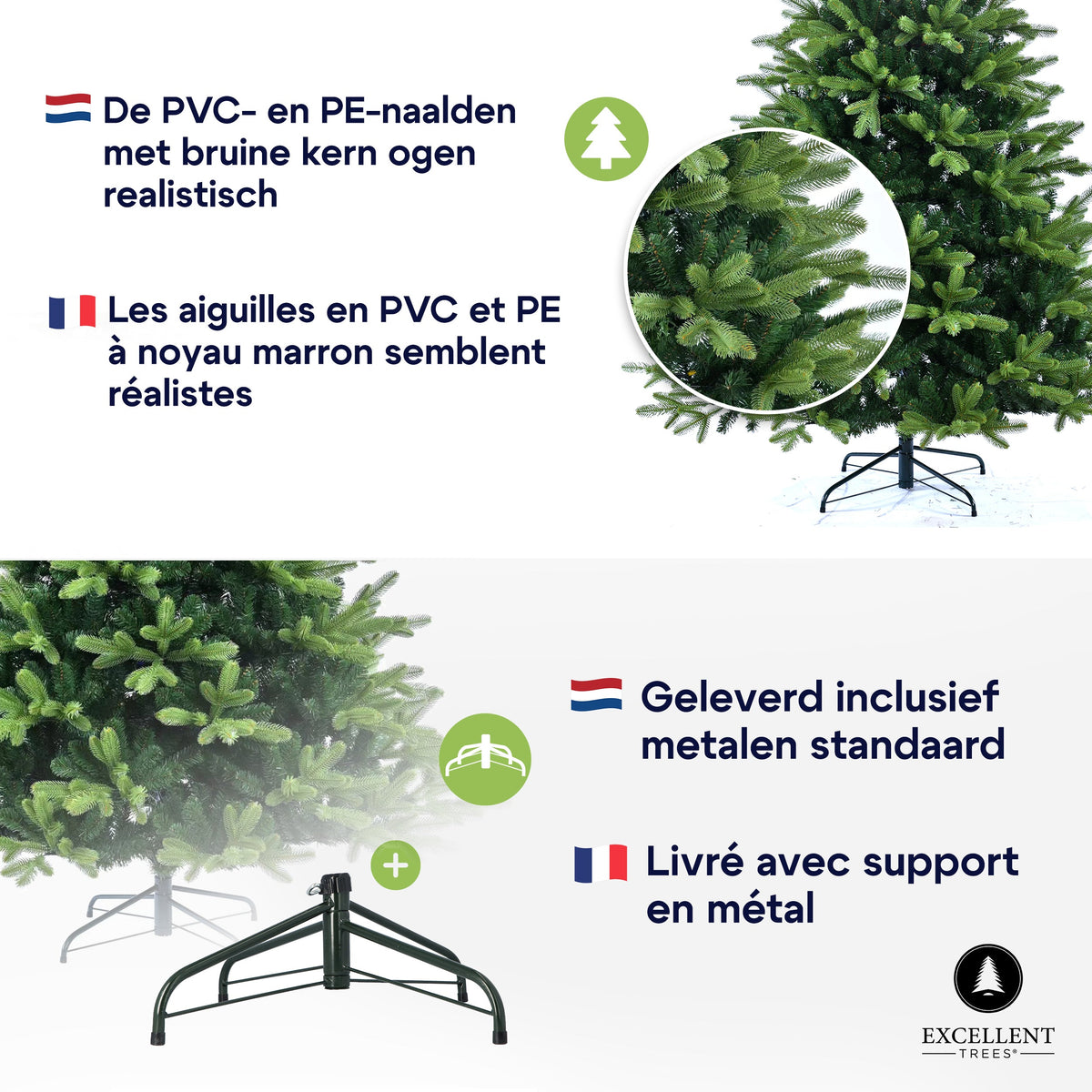 Excellent Trees® Hallvik 180 cm Kerstboom - PE+PVC - ⌀115cm - 180cm