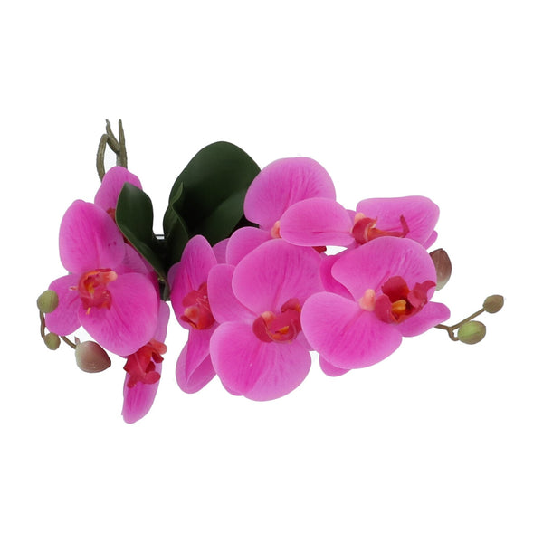Kopu® Kunstbloem Lila Orchidee 35 cm in zwarte Vaas - Phalenopsis