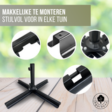 4gardenz® Parasol Kruisvoet voor Verzwaringstegels 77x77x31 cm - Zwart