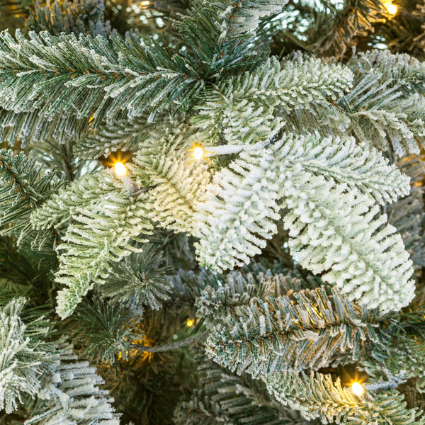 Excellent Trees® LED Otta Witte Kerstboom met Sneeuw en Verlichting 210 cm - Premium kunstkerstboom ⌀130cm - ↕210cm