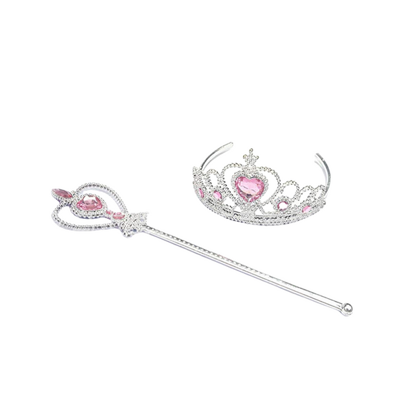 Prinsessen Accessoireset: Kroon, Toverstaf en Handschoenen - Roze