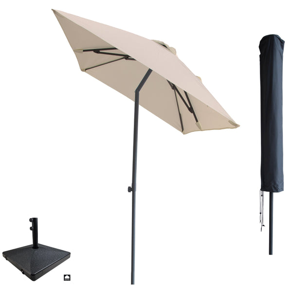 Kopu® Sevilla Parasol Rechthoek 200x300 cm met Hoes en voet - Creme