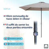 Kopu® Leon Parasol Rechthoek 150x250cm met Hoes - Hoogteverstelbaar - Taupe