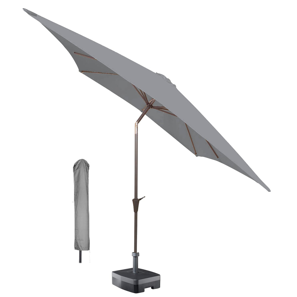 Kopu® Altea Parasolset Vierkant 230x230 cm met Hoes - Lichtgrijs