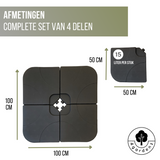 Verzwaringsset Parasolvoet voor Zweefparasols - Vulbaar tot 80 KG