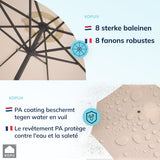 Kopu® Valencia Parasol Rond 300 cm met Beschermhoes - Creme