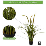 Kopu Kunstplant Miscanthus 90 cm - 3 pluimen - in zwarte pot