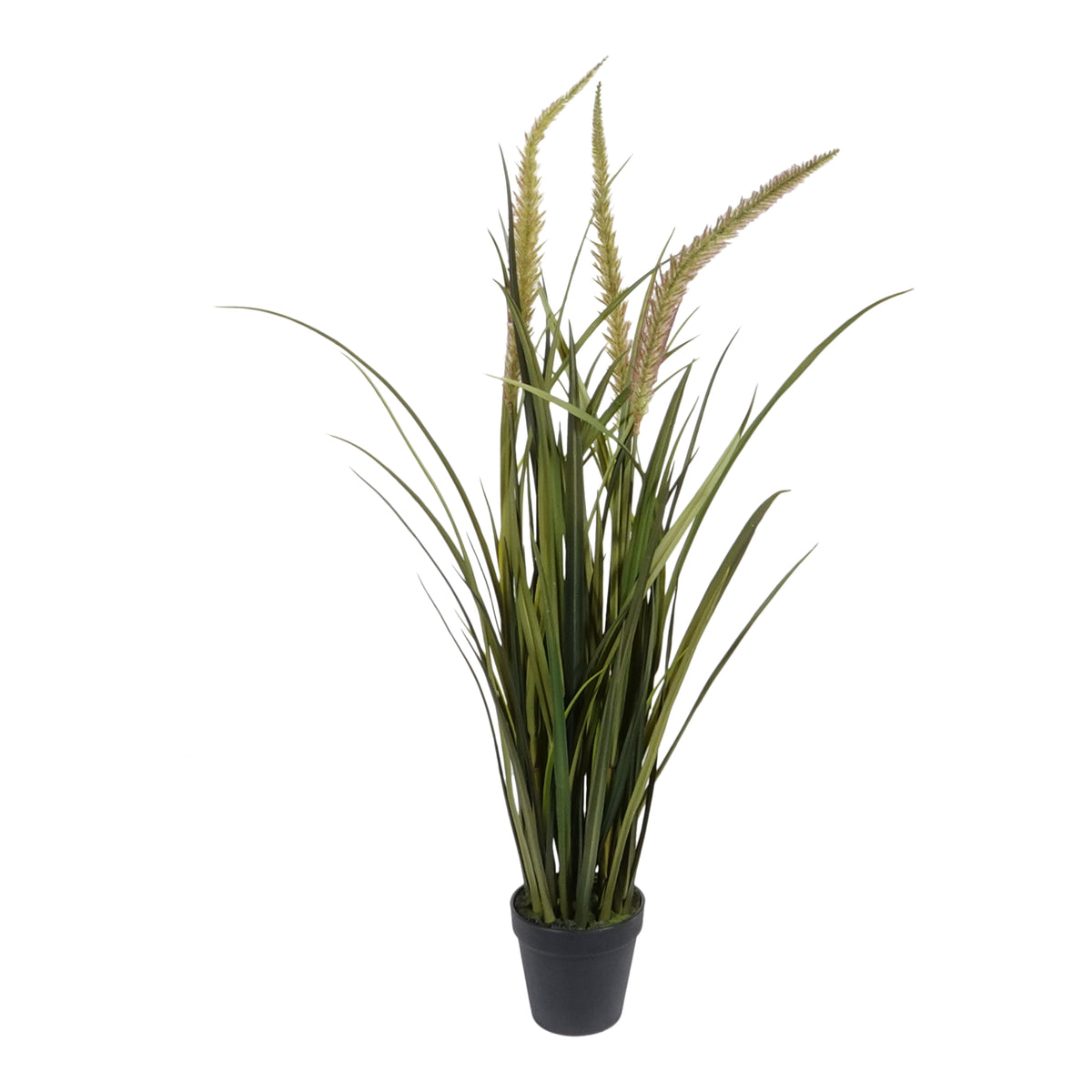 Kopu® Kunstplant Miscanthus 90 cm - 3 pluimen - in zwarte pot