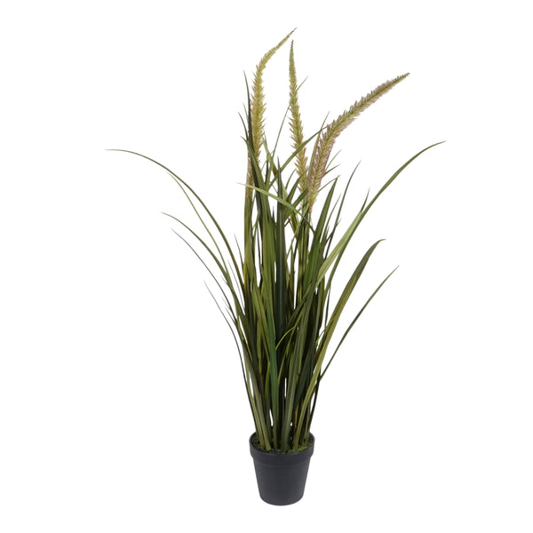 Kopu® Kunstplant Miscanthus 90 cm - 3 pluimen - in zwarte pot