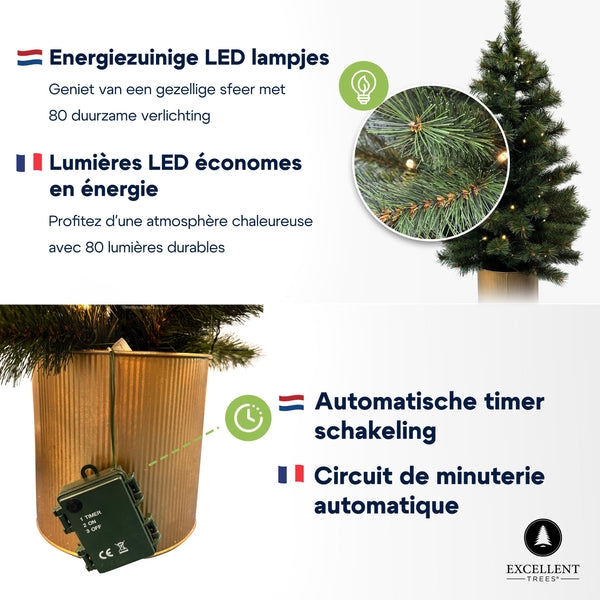 Excellent Trees® Husby Kerstboom 90 cm - Pot - 80 LED op Batterijen