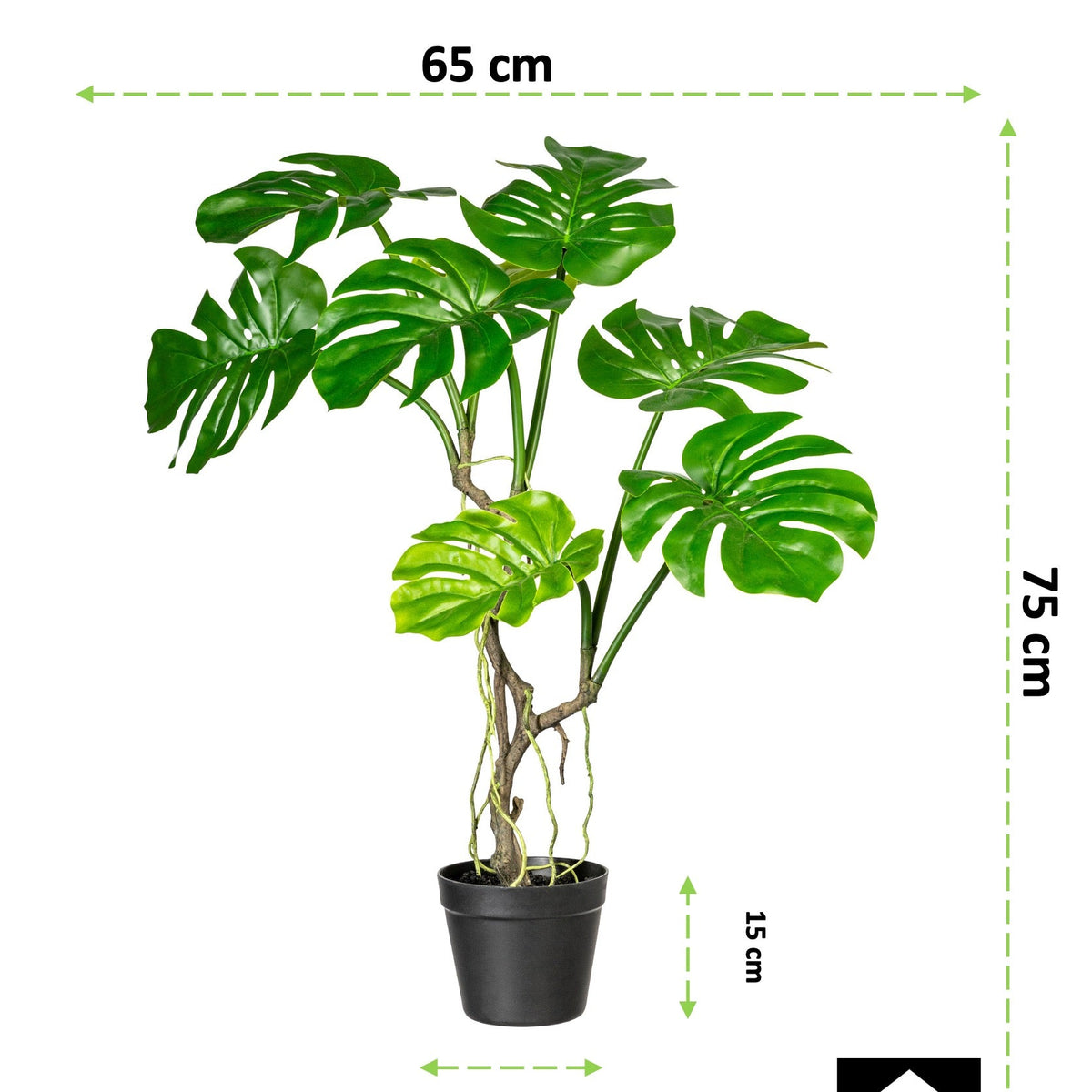 Kopu® Kunstplant Split Philodendron 75 cm - 8 bladeren - Nepplant