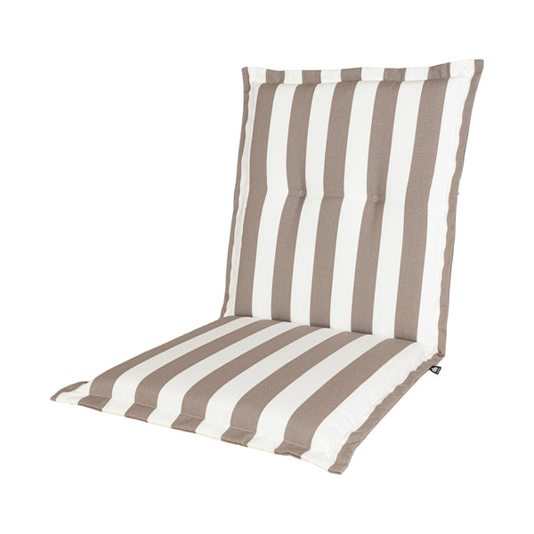 Kopu® Mila Taupe - Comfortabel Tuinkussen met Lage Rug - Gestreept