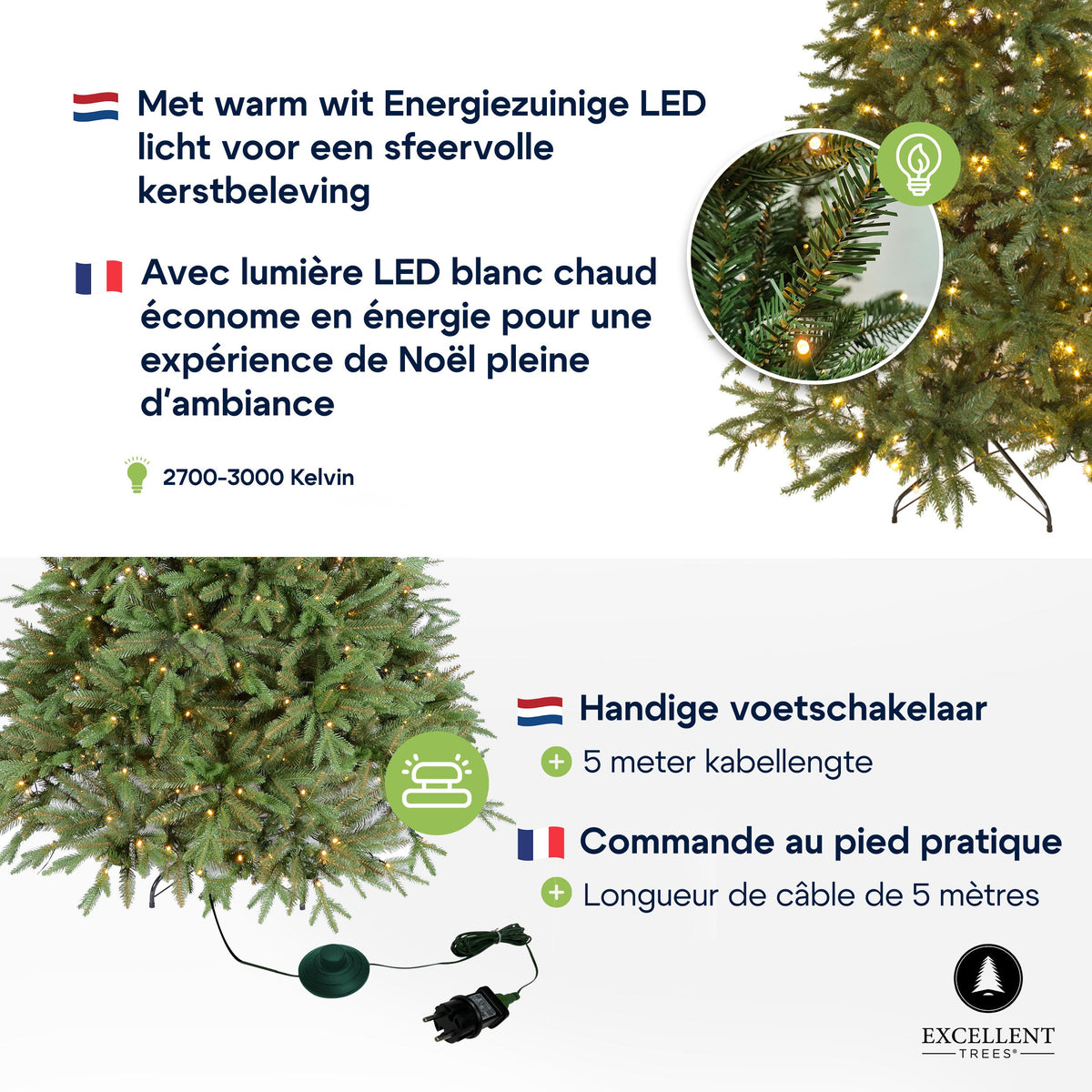 Excellent Trees® LED Ulvik 300 cm - Premium XL Kerstboom met 860 lampjes - ⌀178cm - 300cm