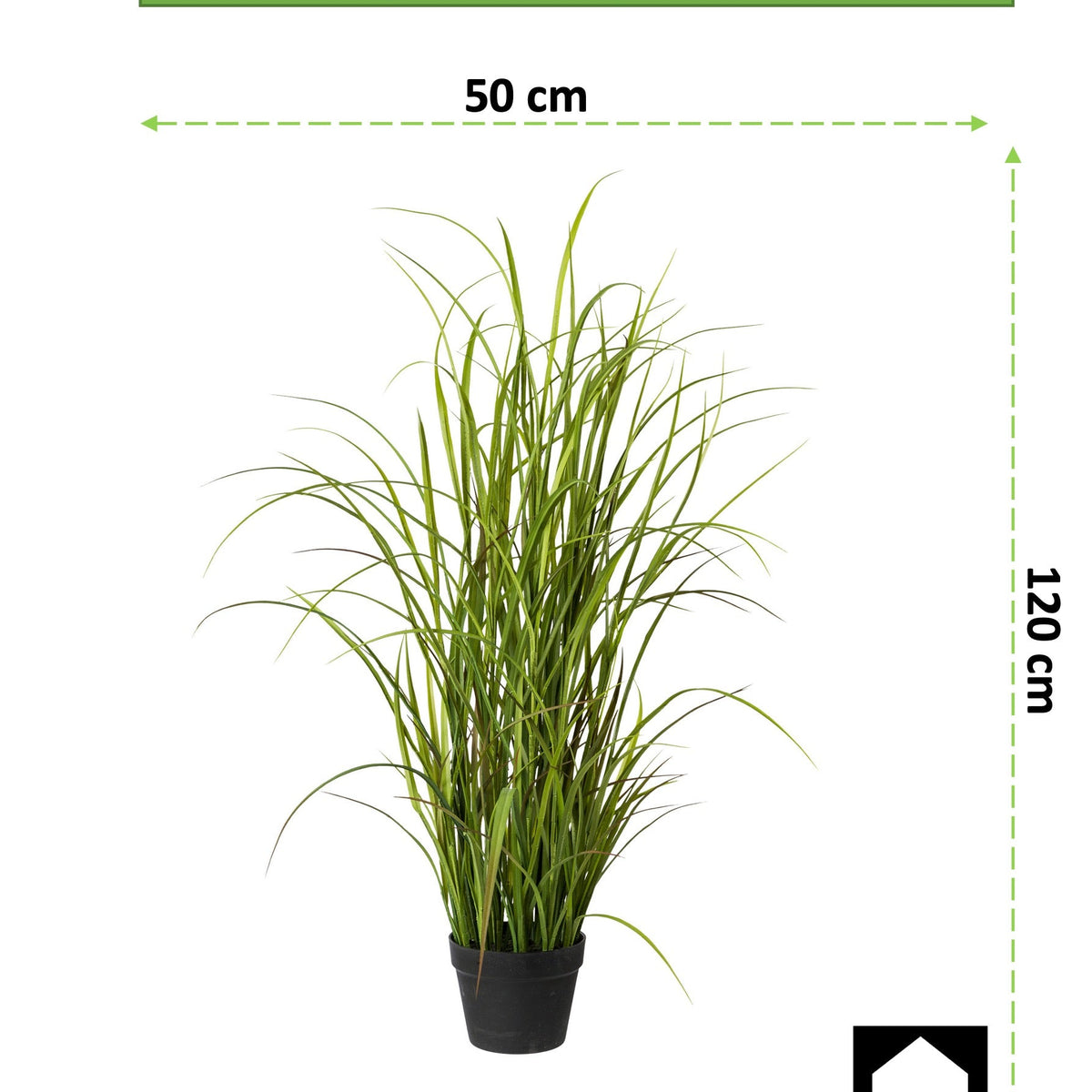 Kopu® Kunstplant Grasplant 120 cm - in zwarte pot - Nepplant
