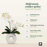 Kopu® Kunstbloem Witte Orchidee 35 cm in mooie witte Vaas - Phalenopsis