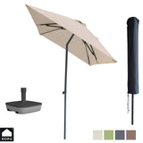 Kopu® Leon Parasol Rechthoek 150x250 cm - met Hoes en Voet - Creme