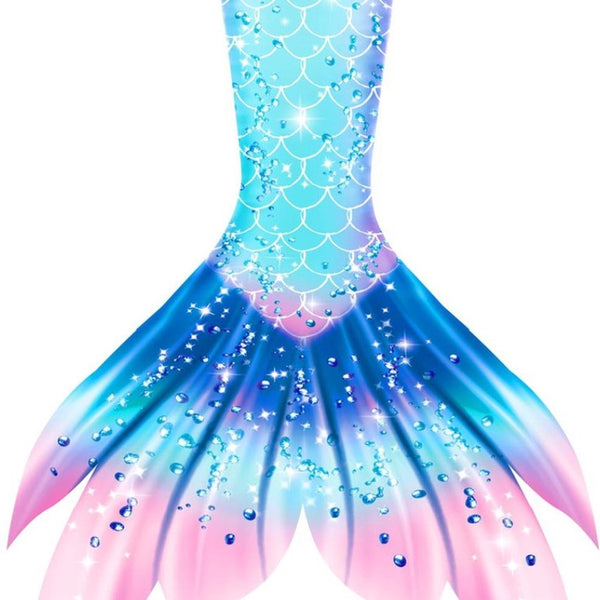 Zeemeerminstaart met bikini verkleed set Blauw en Paars