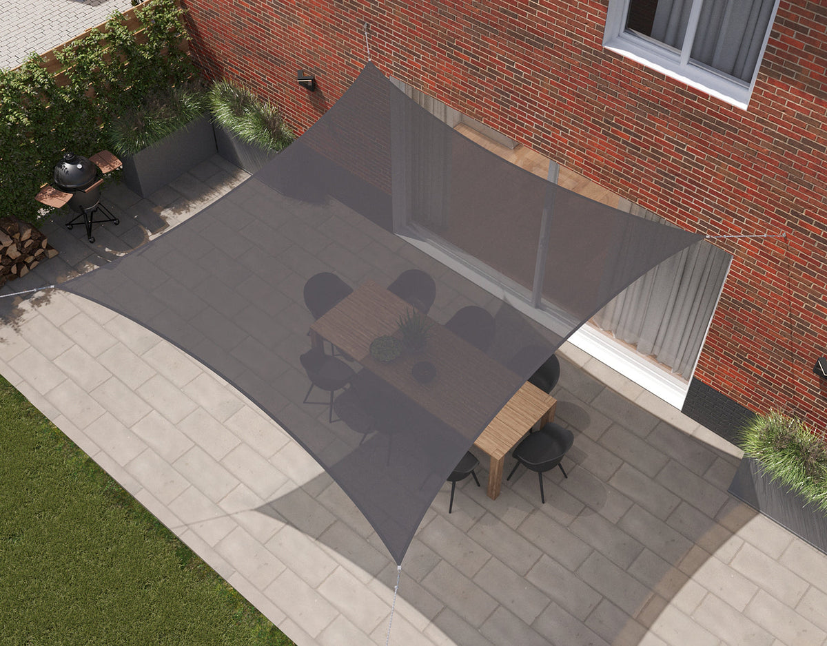 Kopu® Schaduwdoek 3x3 m Vierkant - 280 gram Waterdoorlatend - Grijs