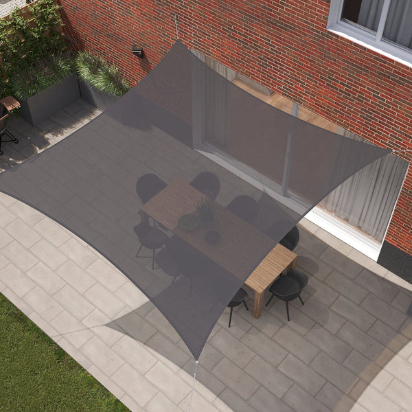 Kopu® Schaduwdoek Vierkant 5x5 m - 280 gram Waterdoorlatend - Grijs