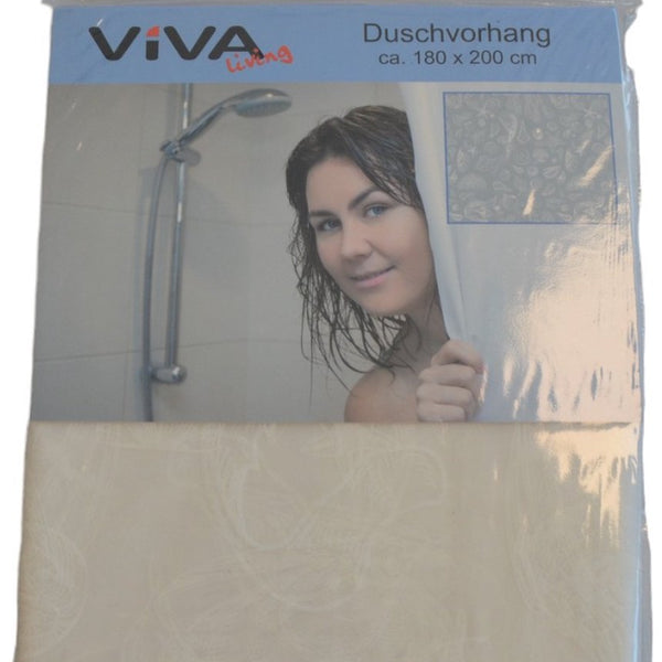 Douchegordijn - Model Strand - 200 cm x 180 cm - Inclusief ringen - Polyester - Badgordijn