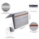 Bedside Pocket - Licht Grijs - Vilten Opbergzak voor Bed of Bank - Bedorganizer