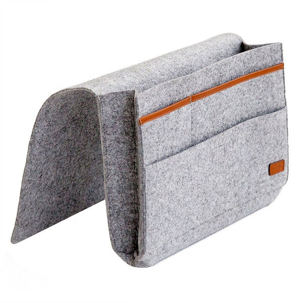 Bedside Pocket - Licht Grijs - Vilten Opbergzak voor Bed of Bank - Bedorganizer