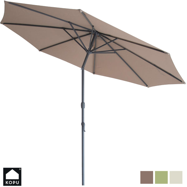Kopu® Valencia Parasol Rond 300 cm met Beschermhoes en Voet - Taupe