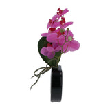 Kopu® Kunstbloem Lila Orchidee 35 cm in zwarte Vaas - Phalenopsis