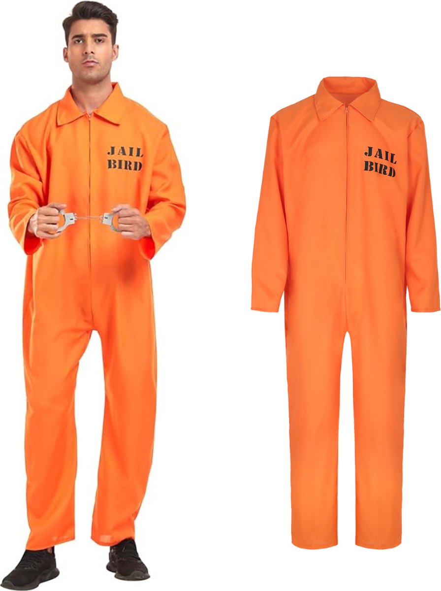 Joya Kids® Boevenpak Volwassenen | Oranje overall | Gevangenis kostuum | Carnavalskleding | Carnaval kostuum | Heren en Dames | Maat XL