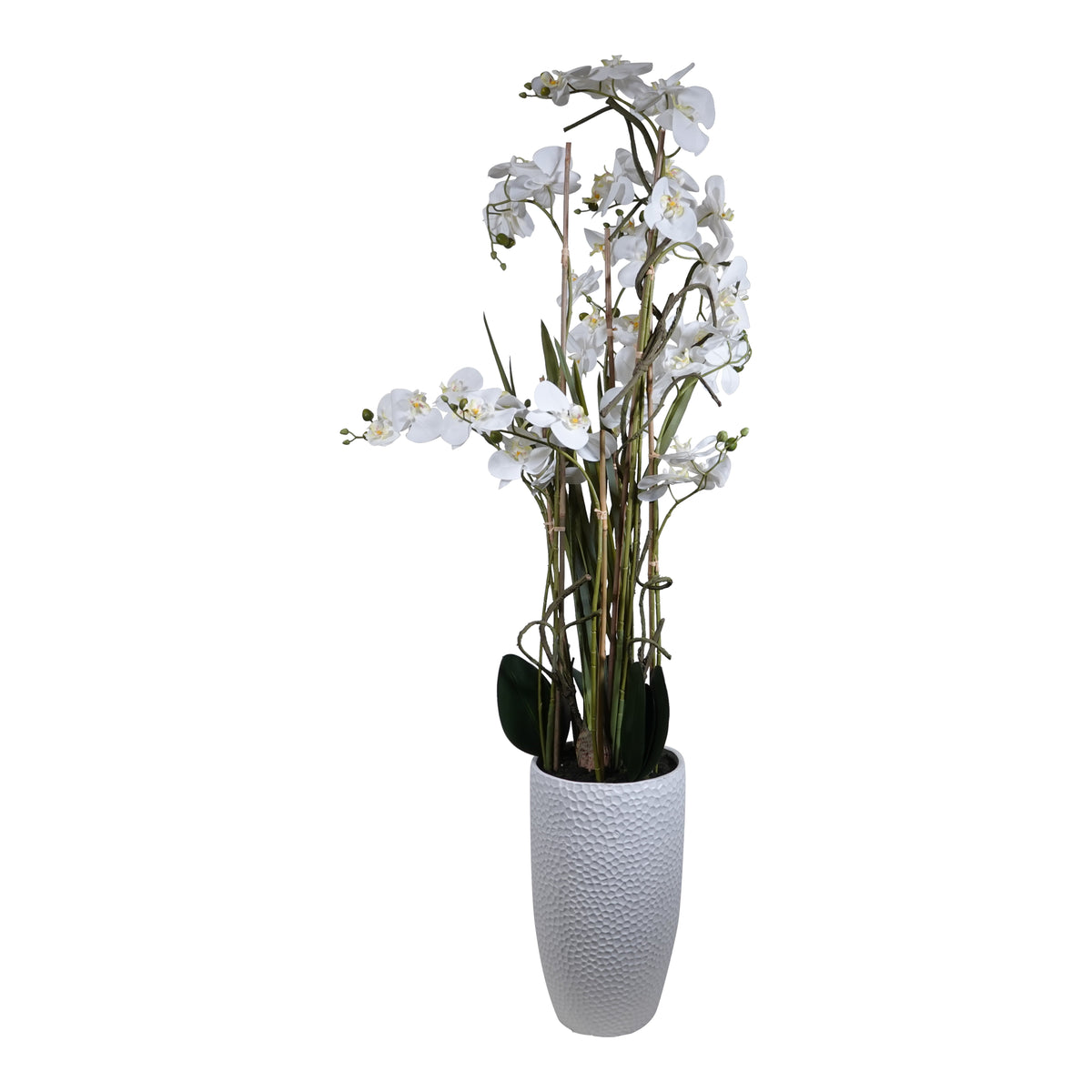 Kopu® Kunstplant Orchidee 160 cm Wit in Hoge Bloempot - Phalaenopsis