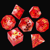 7 delige Resin Dice Set “Crimson Skulls