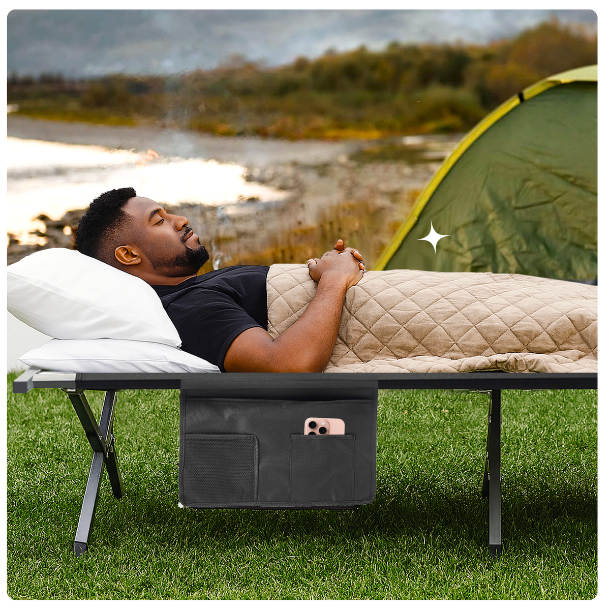 Outbee - Kampeerbed Zwart