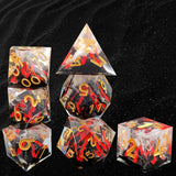7 delige Resin Dice Set “Eruption Core