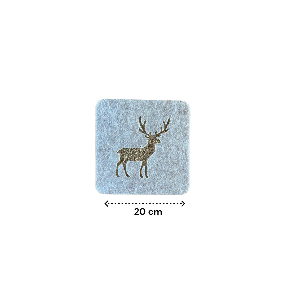 Onderzetters - Beige met Eland - 4 stuks - Vilt - Dubbelzijdig - Tafelbeschermer - Onderzetters voor Glazen