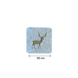 Onderzetters - Beige met Eland - 4 stuks - Vilt - Dubbelzijdig - Tafelbeschermer - Onderzetters voor Glazen